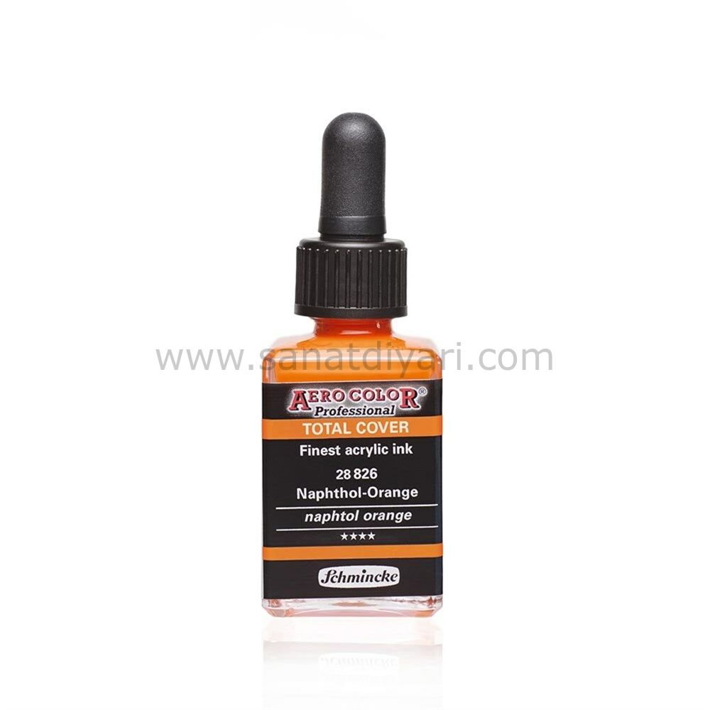 Schmincke Aerocolor Akrilik Mürekkep 28 ml 826 Naphtol Orange TOTAL COVER