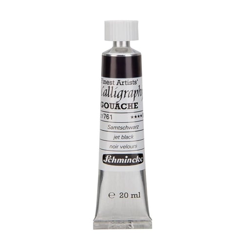 Schmincke 761 jet black calligraphy Gouache artist guaj Boya 20 ml