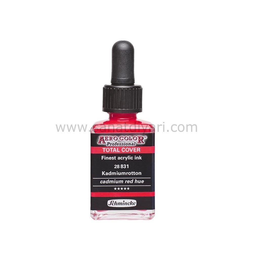 Schmincke Aerocolor Akrilik Mürekkep 28 ml 831 Cadmium Red Hue TOTAL COVER