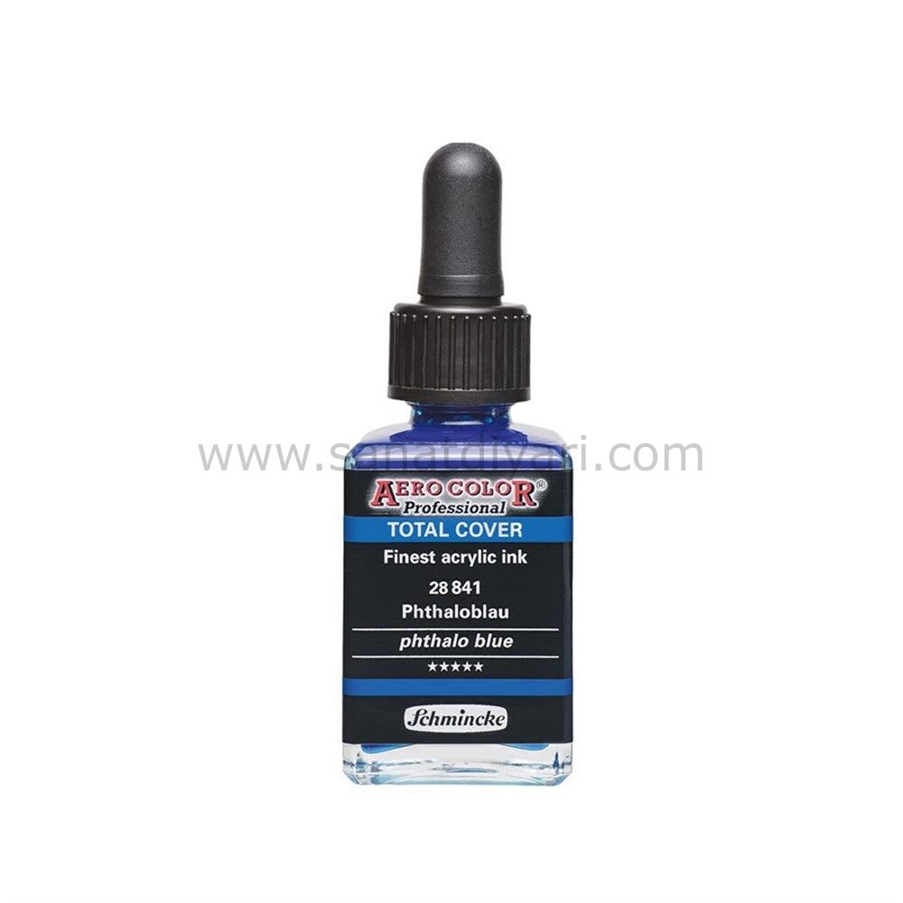 Schmincke Aerocolor Akrilik Mürekkep 28 ml 841 PHTHALO BLUE TOTAL COVER